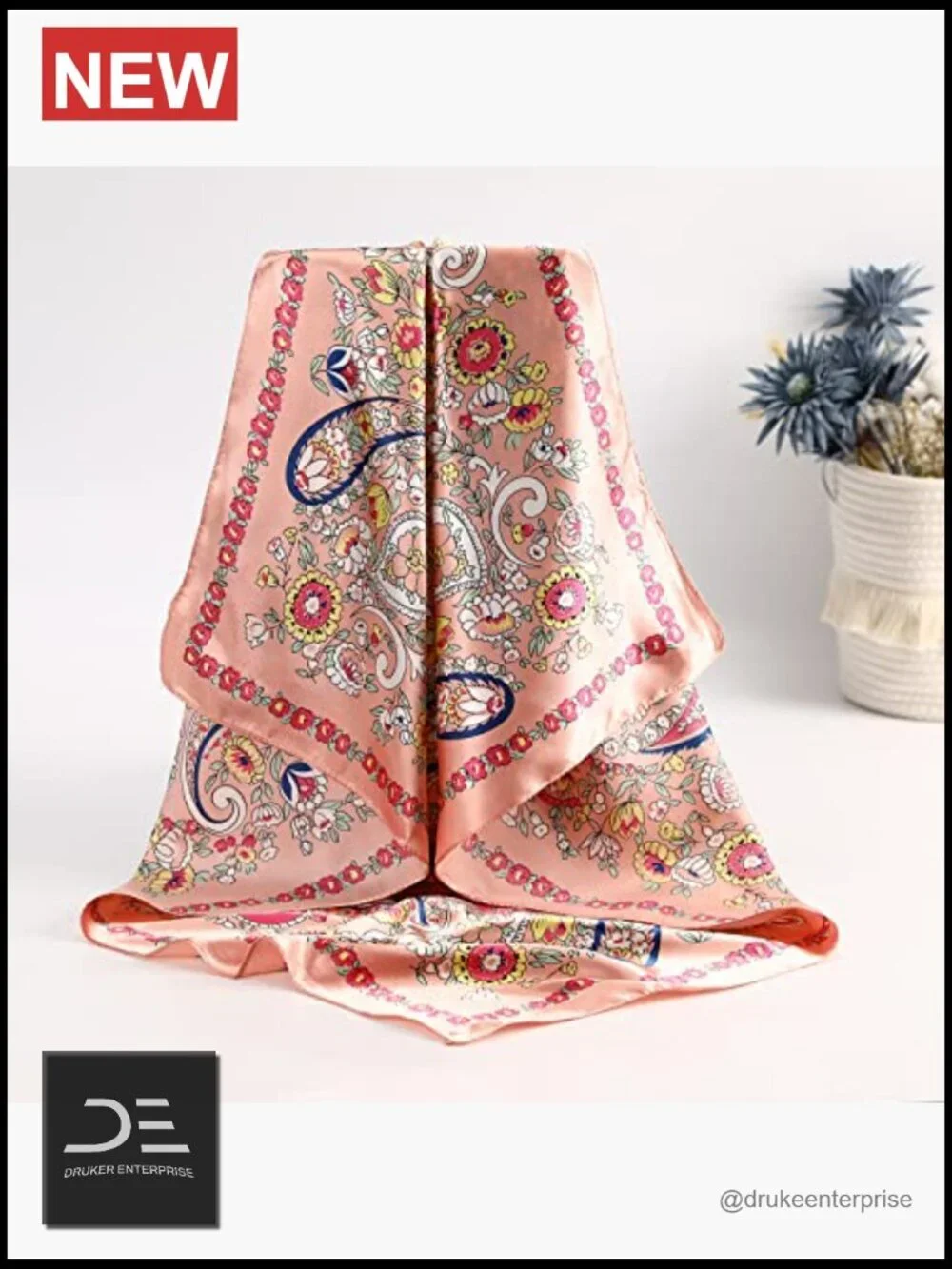 Satin Silk Scarf - Large Hair Bandana, Sleeping Wrap for Women